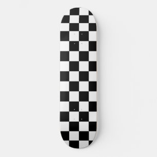 Klassische moderne Minimal karierte Schwarz-Weiß-T Skateboard