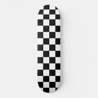Klassische moderne Minimal karierte Schwarz-Weiß-T Skateboard
