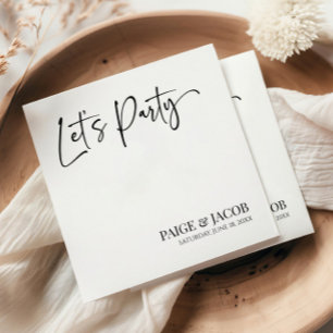 Klassische moderne minimalistische Hochzeit Let's Serviette