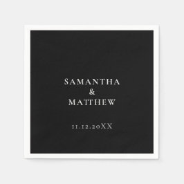 Klassische moderne Minimalistische Schwarze Hochze Serviette