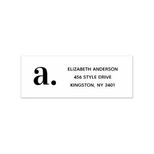 Klassische Moderne Monogram Einfache Rücksendeadre Gummistempel