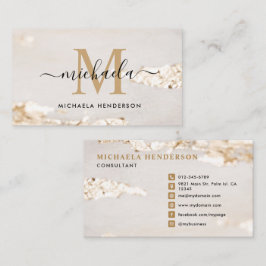 Klassische, moderne Monogramm mit Gold Foil Visitenkarte