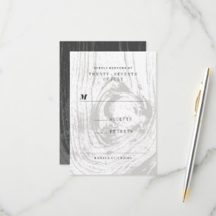 Klassische Moderne Rustikale Winterhochzeit RSVP Karte