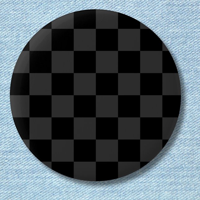 Klassische, moderne Schwarz-Smoky-Schwarz-Schachbr Button (Von Creator hochgeladen)