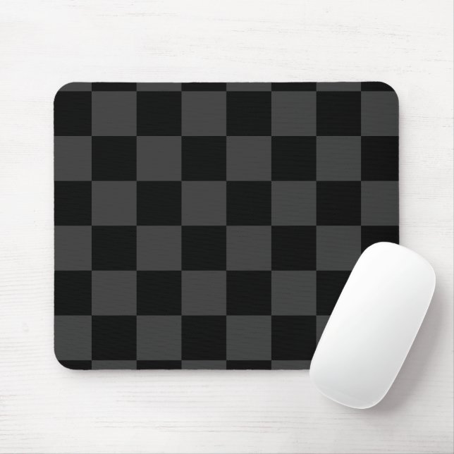 Klassische, moderne Schwarz-Smoky-Schwarz-Schachbr Mousepad (Mit Mouse)