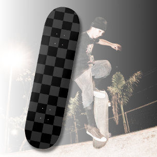 Klassische, moderne Schwarz-Smoky-Schwarz-Schachbr Skateboard