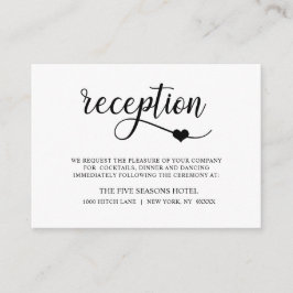 Klassische moderne Schwarz-weiße Herzenssehen Begleitkarte