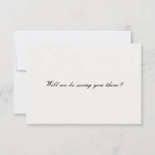 Klassische moderne Script QR Code Hochzeit RSVP Karte