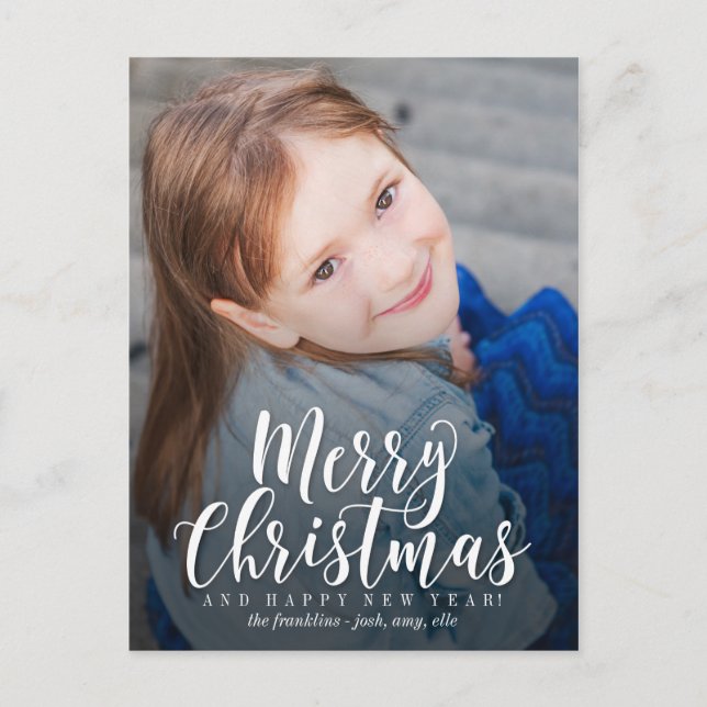 Klassische Moderne Weihnachtskarte Feiertagspostkarte (Vorderseite)