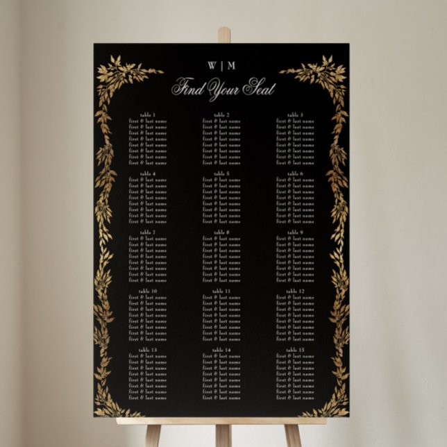 Klassische Mongram Black Wappen Hochzeit Poster (Von Creator hochgeladen)
