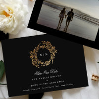 Klassische Mongram Black Wappen Hochzeit