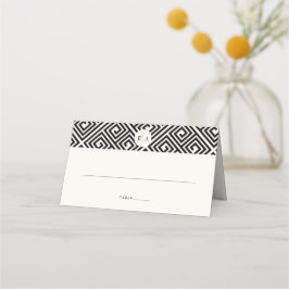 Klassische Mongram Geometric Griechisch Key Weddin Platzkarte