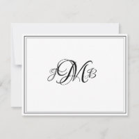 Klassische Monogram-Blüh-Script-Note-Karte