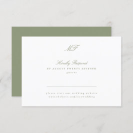Klassische Monogram Classic Website von Sage Green RSVP Karte