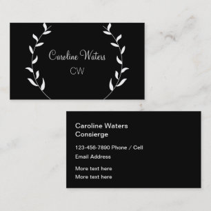 Klassische Monogram Concierge Business Card Visitenkarte