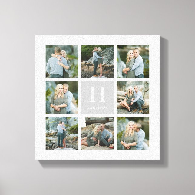Klassische Monogramm-Collage Leinwanddruck (Vorderseite)