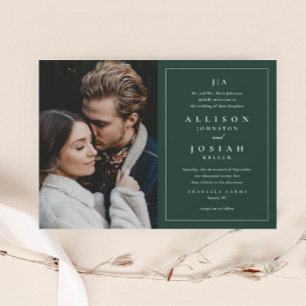 Klassische Monogramm Elegante Foto-Hochzeit Einladung
