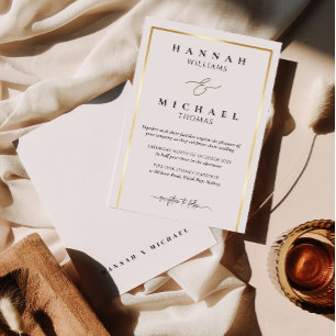 Klassische, monogramm elegante Hochzeit Einladung