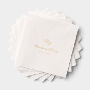 Klassische Monogramm-Eleganz-Hochzeit Servietten Mit Folie