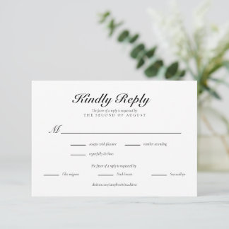 Klassische Monogramm-Eleganz-Hochzeits-RSVP-Karte RSVP Karte