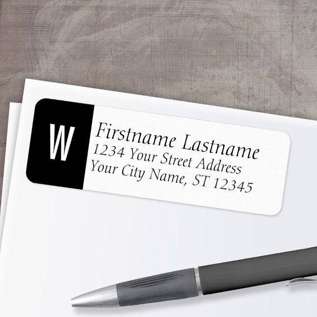 Klassische Monogramm/erste Rücksendeadresse (Custom Return Address Labels - Low Minimum)