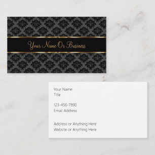 Klassische Monogramm-Floral-Damask-Geschäftskarten Visitenkarte