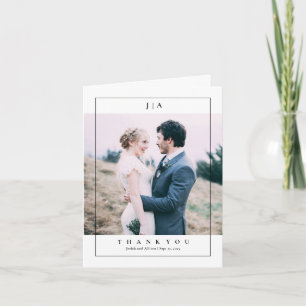 Klassische Monogramm-Foto-Hochzeit Dankeskarte