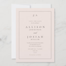 Klassische Monogramm-Hochzeit Save The Date