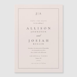Klassische Monogramm-Hochzeit speichert das Datum Magneteinladung