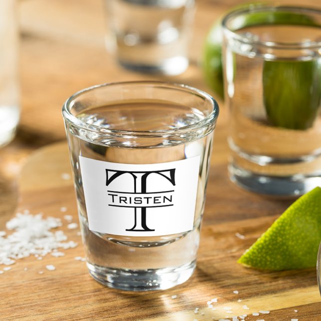 Klassische Monogramm-Initialen Personalisiert Schnapsglas (Von Creator hochgeladen)