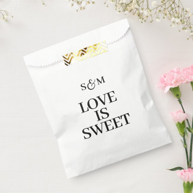 Klassische Monogramm-Liebe ist süße Hochzeit Geschenktütchen (Versiegelt)