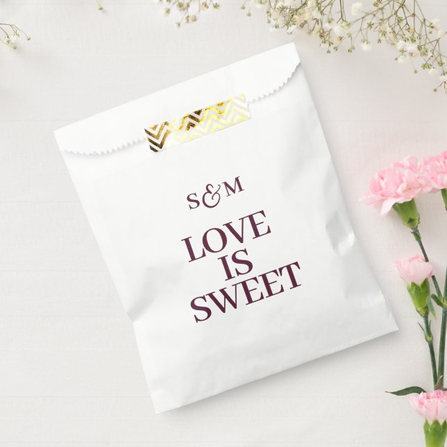 Klassische Monogramm-Liebe ist süße Hochzeit Geschenktütchen (Versiegelt)