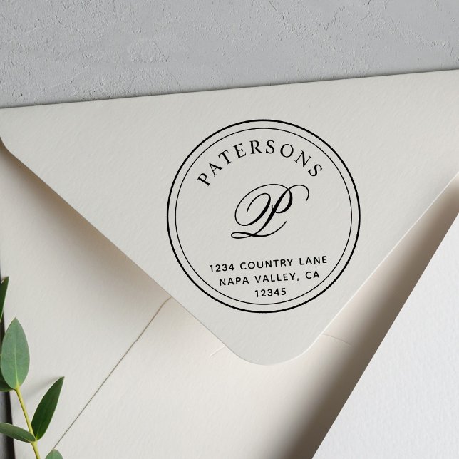 Klassische Monogramm-Rücksendeadresse Permastempel (Von Creator hochgeladen)