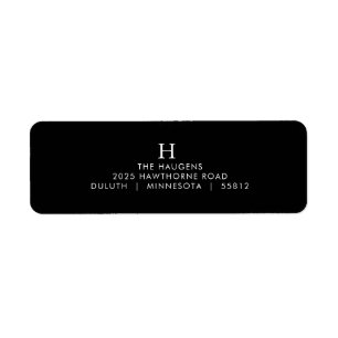Klassische Monogramm-Rücksendeadressetiketten