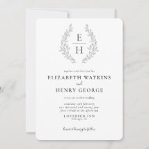 Klassische Monogramm-Schwarz-Weiß-Formale Hochzeit