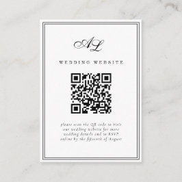 Klassische Monogramm Schwarz/Weiß Traditionelle Ho Begleitkarte