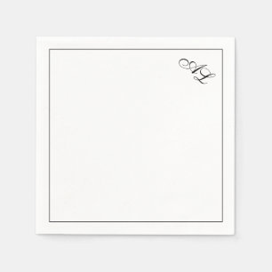 Klassische Monogramm Schwarz/Weiß Traditionelle Ho Serviette