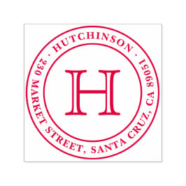 Klassische Monogramm-Siegel-Rücksendeadresse Permastempel