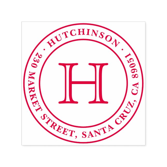 Klassische Monogramm-Siegel-Rücksendeadresse Permastempel (Design)