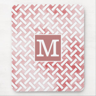 Klassische Monogramm Smokey Red Loose Weave II Mousepad