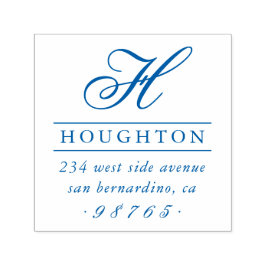Klassische Monogramm-Typografie-Rücksendeadresse Permastempel