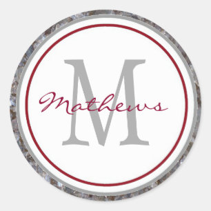 Klassische Monogramm-Umschlag Aufkleber und Sticke