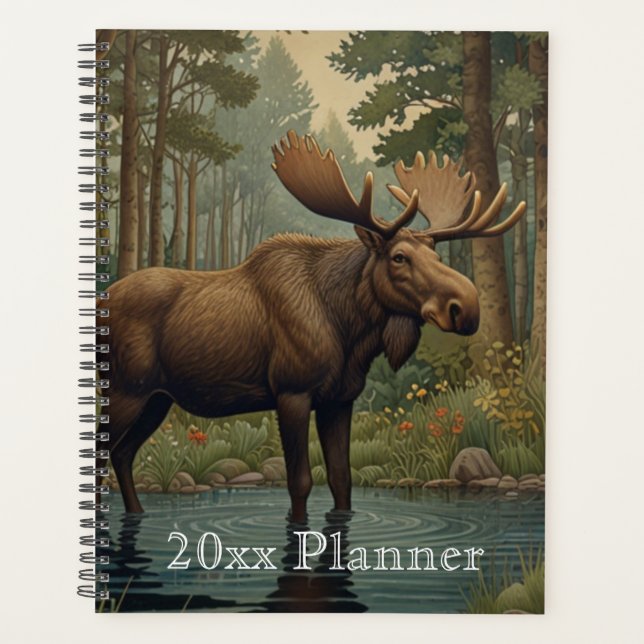 Klassische Moose boho Waldlandschaft Planer (Vorderseite)