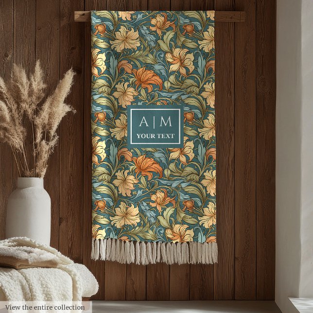 Klassische Morris-inspirierte botanische Pastell-D Fleecedecke (Classic Morris inspired pastel botanical blanket)