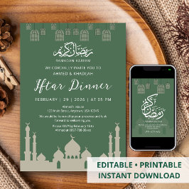 Klassische Moschee-Silhouette Ramadan-Iftar-Abende Einladung