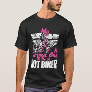 Klassische Motorrad-Biker-Freundin Mein Prinz Char T-Shirt
