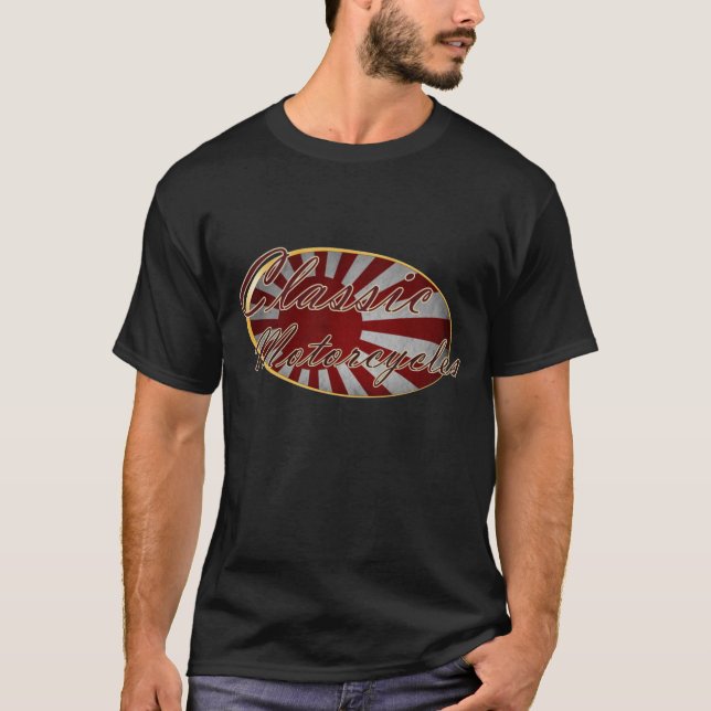 Klassische Motorrad-Japaner-Flagge T-Shirt (Vorderseite)