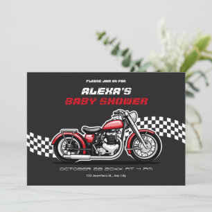 Klassische Motorraddusche Einladung