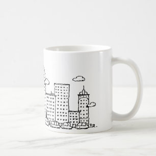 Klassische Musik-Cartoonskyline-Tasse Tasse