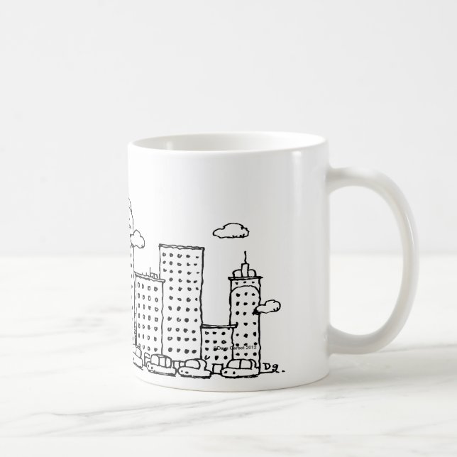 Klassische Musik-Cartoonskyline-Tasse Tasse (Rechts)